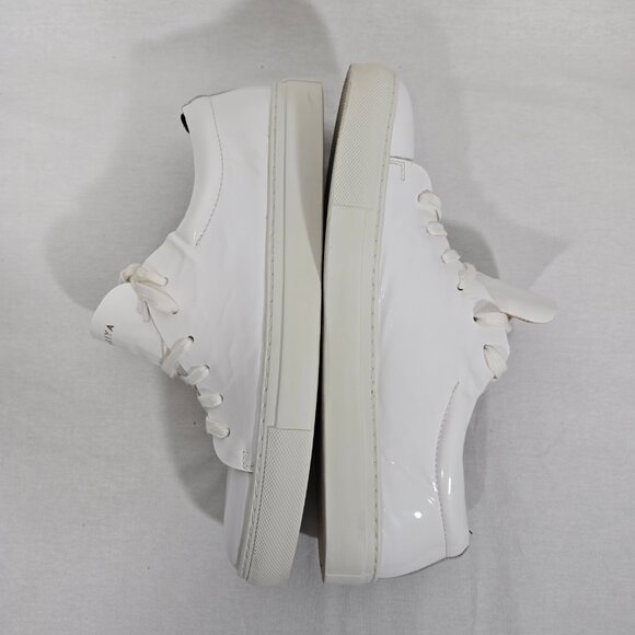 NAHARIYA Old Money Normcore WHITE Patent Leather Sneakers Shoes Men's Size  8.5. - Picture 13 of 17